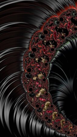 Artfully 3D rendering fractal, fanciful abstract illustration and colorful designed patternの写真素材