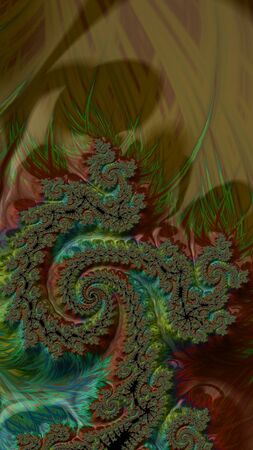 Artfully 3D rendering fractal, fanciful abstract illustration and colorful designed patternの写真素材