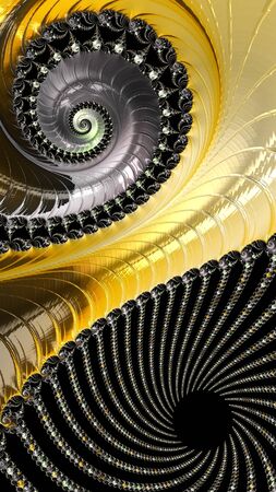 Artfully 3D rendering fractal, fanciful abstract illustration and colorful designed patternの写真素材