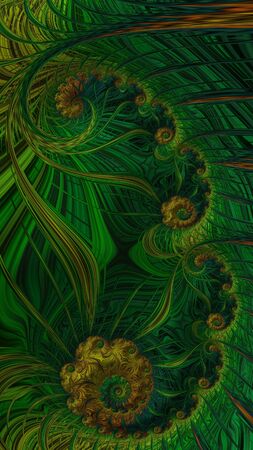 Artfully 3D rendering fractal, fanciful abstract illustration and colorful designed patternの写真素材