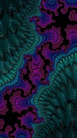 Artfully 3D rendering fractal, fanciful abstract illustration and colorful designed patternの写真素材