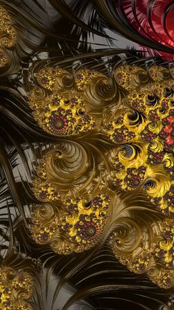Artfully 3D rendering fractal, fanciful abstract illustration and colorful designed patternの写真素材