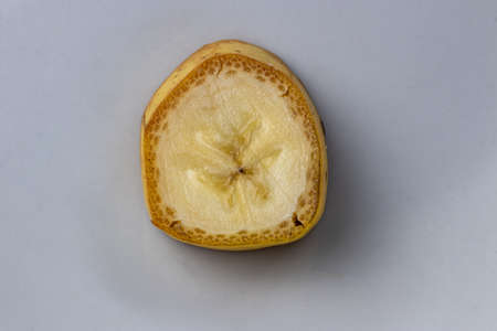 Close up of a piece of a ripe bananaの写真素材