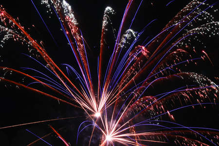 View of a beautiful fireworks display on New Year's Eveの写真素材