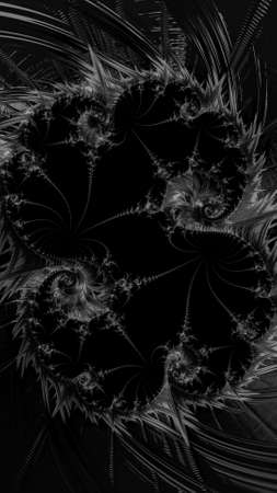 Ornate black and white 3D backgroundの写真素材