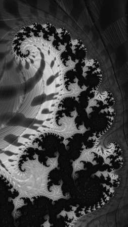 Ornate black and white 3D backgroundの写真素材