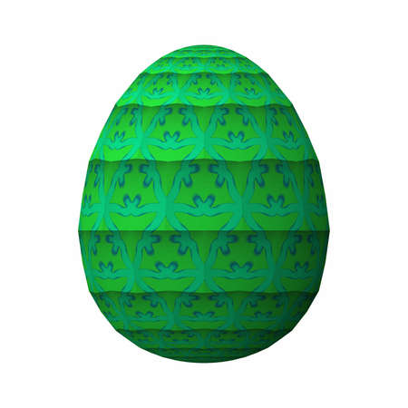 Happy Easter, Artfully designed and colorful 3D easter egg, 3D illustration on whiteの写真素材
