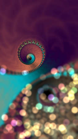 Digitally designed abstract 3D fractal background with bokeh optics