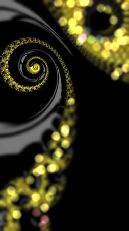 Digitally designed abstract 3D fractal background with bokeh opticsの写真素材