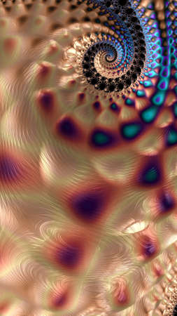 Artfully 3D rendering fractal, fanciful abstract illustration and colorful designed pattern