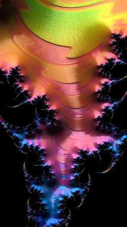 Artistic and imaginative digitally designed abstract 3D fractal backgroundの写真素材