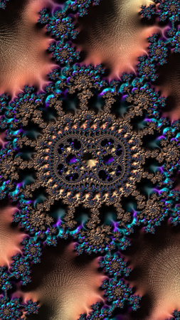 Artistic and imaginative digitally designed abstract 3D fractal backgroundの写真素材