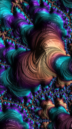 Artistic and imaginative digitally designed abstract 3D fractal backgroundの写真素材
