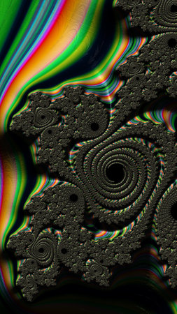 Artistic and imaginative digitally designed abstract 3D fractal backgroundの写真素材