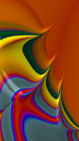 Ornate colorful and digitally generated 3D backgroundの写真素材