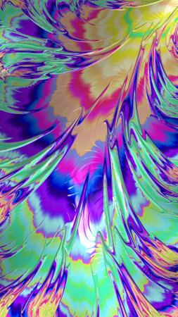 Ornate colorful and digitally generated 3D background