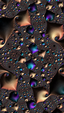 Artistic and imaginative digitally designed abstract 3D fractal backgroundの写真素材