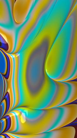 Artistic and imaginative digitally designed abstract 3D fractal backgroundの写真素材