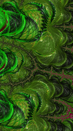 Artistic and imaginative digitally designed abstract 3D fractal backgroundの写真素材