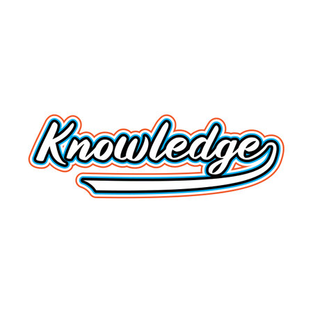 Knowledge motivational and inspirational lettering round colorful style text typography t shirt design on white backgroundのイラスト素材