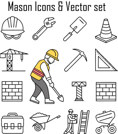 construction icon set, build, repair, vector illustration eps10 graphicのイラスト素材