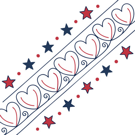 Love card with hearts and stars on white background. Vector illustration.のイラスト素材