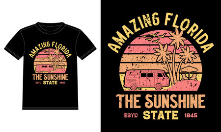 T-shirt Print Design. Vintage T-shirt Graphic Design.のイラスト素材