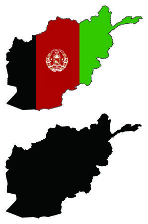 vector map and flage of afghanistan.のイラスト素材