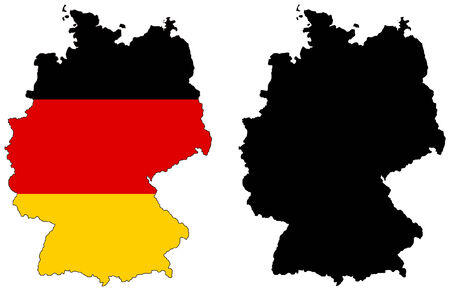 vector map and flag of germanyのイラスト素材