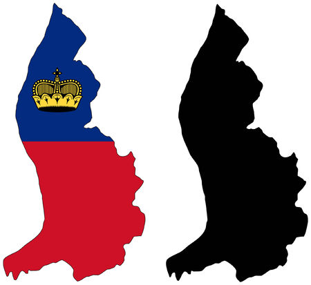 vector map and flag of liechtensteinのイラスト素材