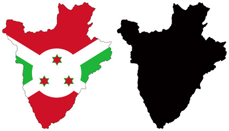 vector map and flag of burundiのイラスト素材