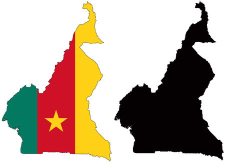 Vector pattern map and flag of cameroonのイラスト素材