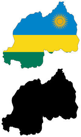 Vector pattern map and flag of rwanda.のイラスト素材