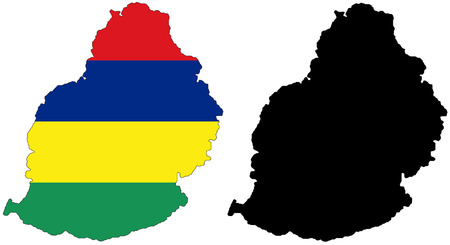 vector pattern map and flag of mauritiusのイラスト素材