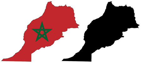 Vector pattern map and flag of moroccoのイラスト素材
