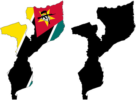vector pattern map and flag of mozambiqueのイラスト素材