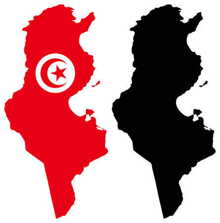 Vector pattern map and flag of tunisiaのイラスト素材