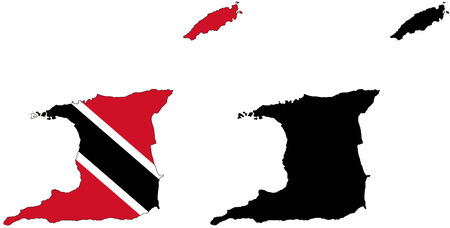 vector map and flag of Trinidad and Tobago with white background. のイラスト素材