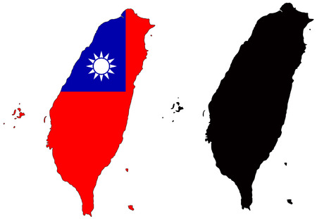 Vector pattern map and flag of Taiwan.のイラスト素材