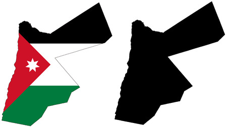 vector map and flag of jordanのイラスト素材