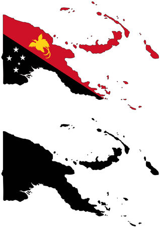 Vector pattern map and flag of Papua New Guine.のイラスト素材