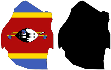 Vector pattern map and flag of Swaziland.のイラスト素材