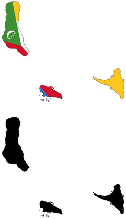 Vector pattern map and flag of Comoros.のイラスト素材