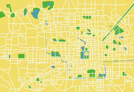 Precisely vector city map of Beijing China.のイラスト素材