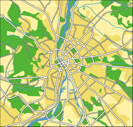 Layered vector pattern city map of Budapest Hungary.のイラスト素材