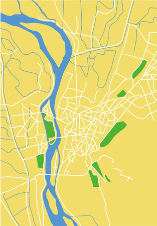 Layered vector city map of Cairo, Egypt.のイラスト素材
