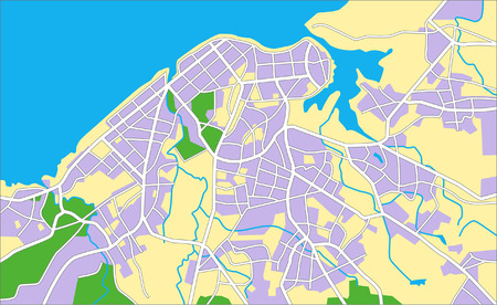 layered vector city map of Havana Cuba.のイラスト素材