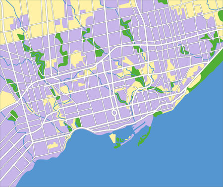 layered vector city map of Toronto Canada.のイラスト素材