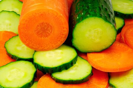 Chip of carrot and cucumberの写真素材