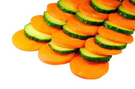 Chip of carrot and cucumberの写真素材